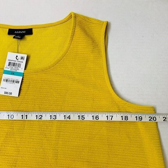 ALFANI Asymmetric Gold Sleeveless Crew Neck Tunic Top Plus Size 0X - Picture 5 of 6